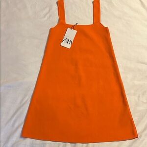 NWT Zara Bright Orange A-Line Dress